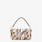 Baguette Canvas Bag With Multicolor FF Embroidery New - Image 3